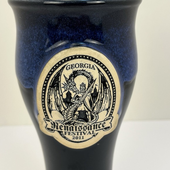 Georgia Renaissance Faire Ceramic Handmade USA Beer Goblet Mug Pottery - Picture 3 of 6